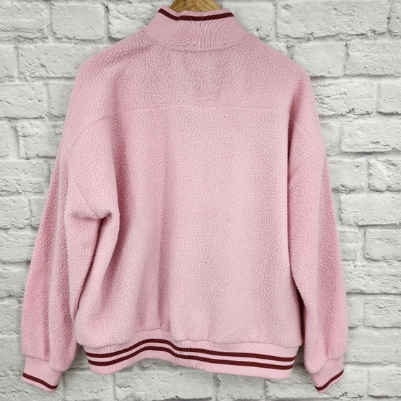 Zelos Pink & Rust Half Zip Jacket Size Medium Academic Sherpa Pullover NEW - Picture 6 of 11